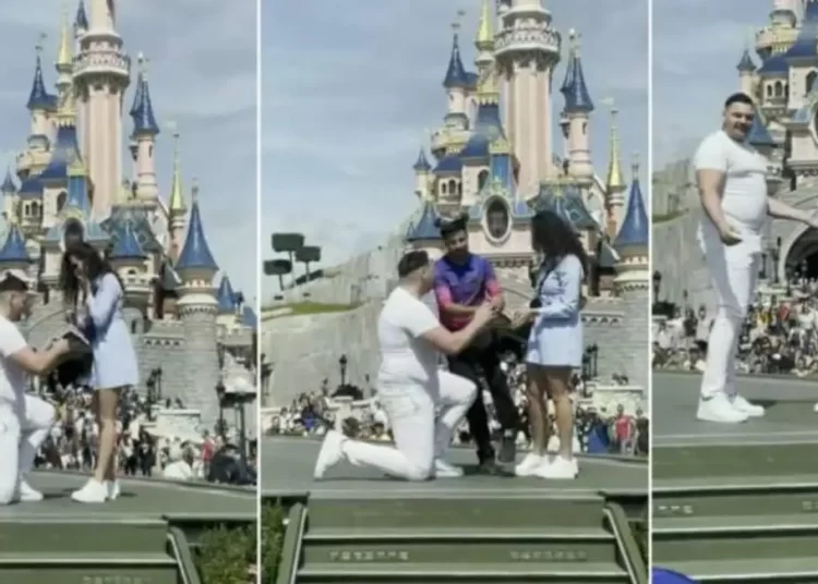 Es viral en redes la interrupción de una propuesta de matrimonio en parque de Disney