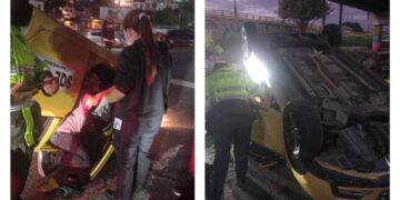 Taxista resultó ileso tras volcamiento en La Cejita