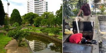Nueva motobomba en el Parque Los Fundadores garantiza la vida del estanque de agua