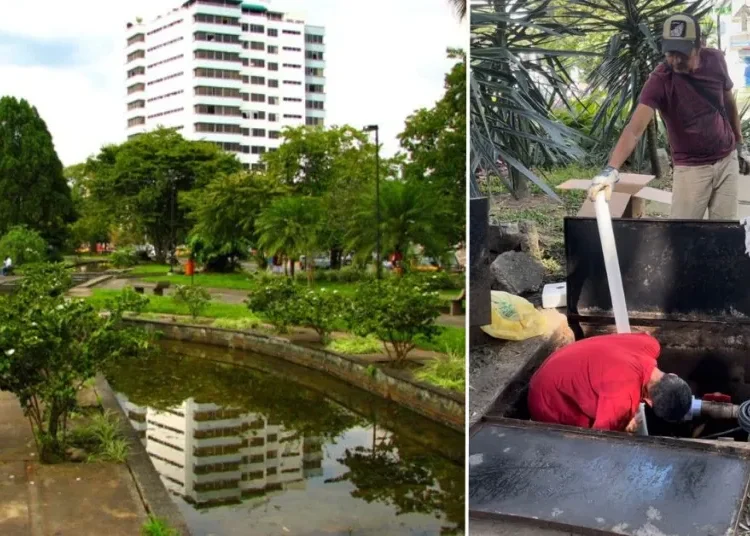 Nueva motobomba en el Parque Los Fundadores garantiza la vida del estanque de agua