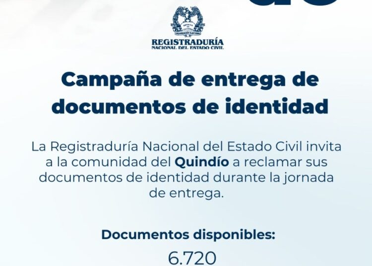 Más de 6 mil documentos de identidad sin reclamar en el departamento del Quindío