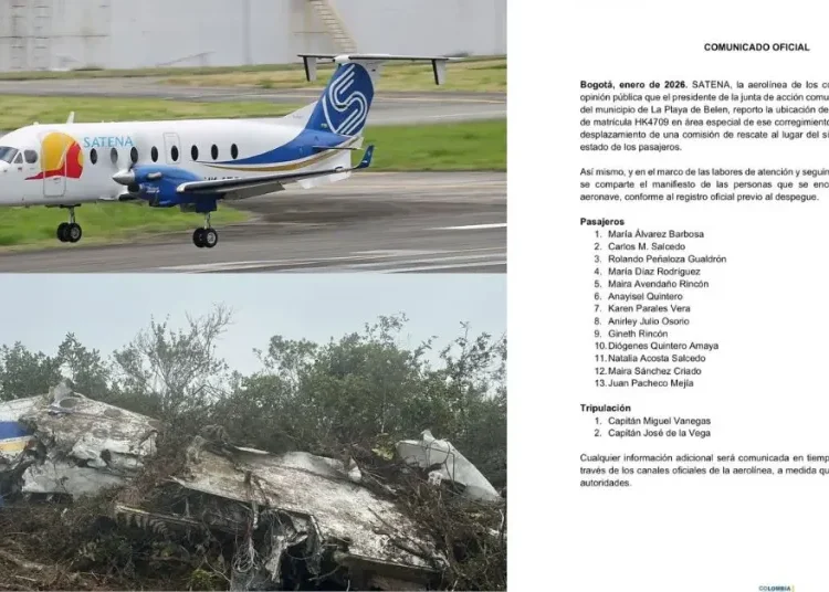 Confirman siniestro de avión de Satena en Norte de Santander: los 15 ocupantes fallecieron